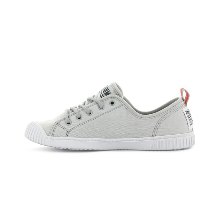 Baskets Palladium Easy Dentelle Tela Low Tops Femme Grise Clair | FR CYU729F